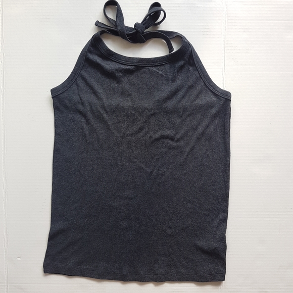 aerie Tops - AERIE XL Ribbed Halter Top Dark Grey Size XL NWT